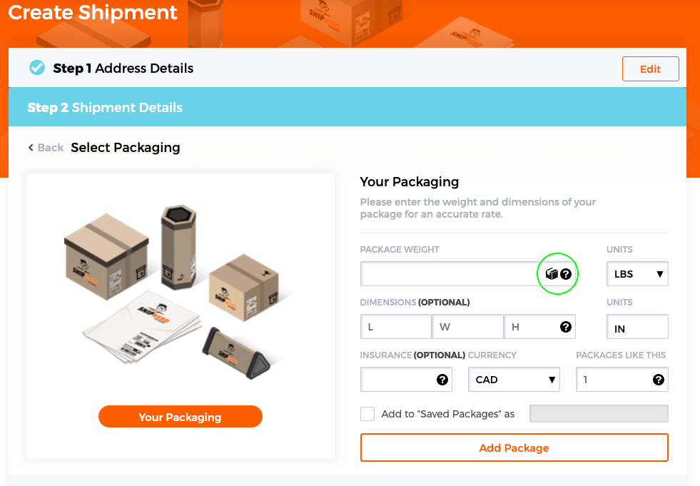 ShipNerd: shows the location of the packages book